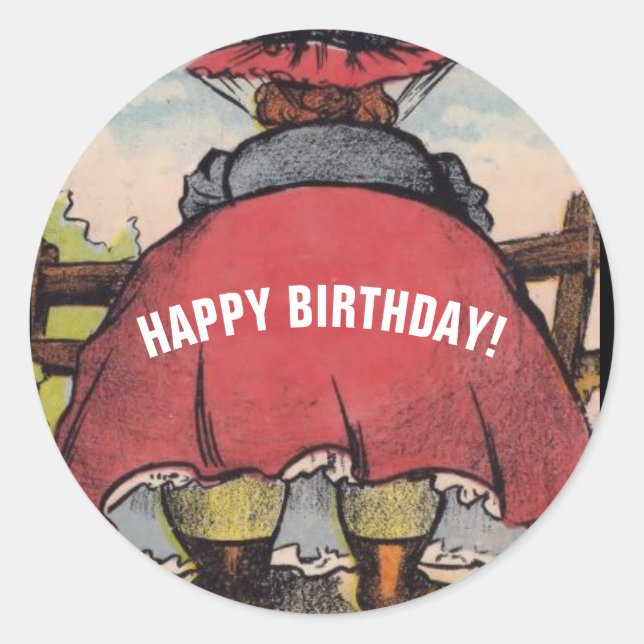 BONJOUR D'ANNIVERSAIRE BIG BUTT FEMME STICKERS DÉC (Devant)