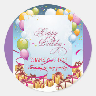 BONJOUR D'ANNIVERSAIRE ROUND CLASSIC STICKER