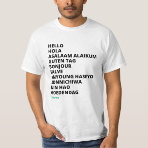 Bonjour dans différentes langues Ayusa T-shirt Hom