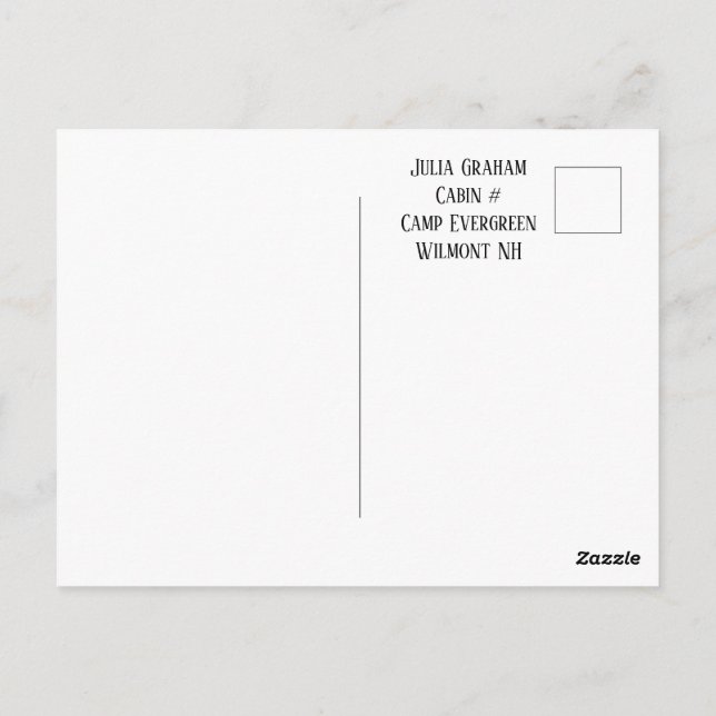 Bonjour De Camp Carte Postale (Dos)