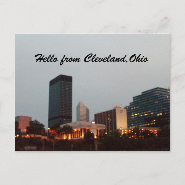 BONJOUR, DE CLEVELAND, Carte postale OHIO (Devant)