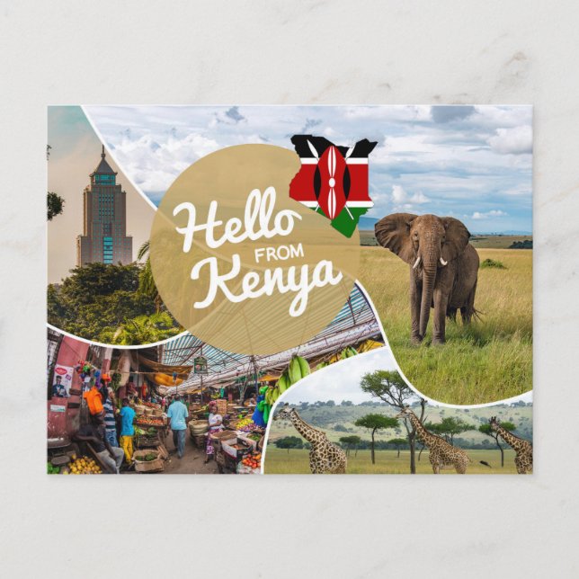 Bonjour de la carte postale du Kenya (Devant)