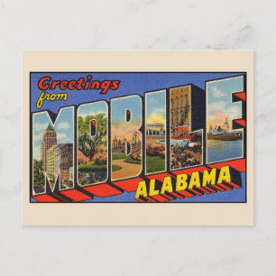 Bonjour de Mobile Alabama Lettre carte postale