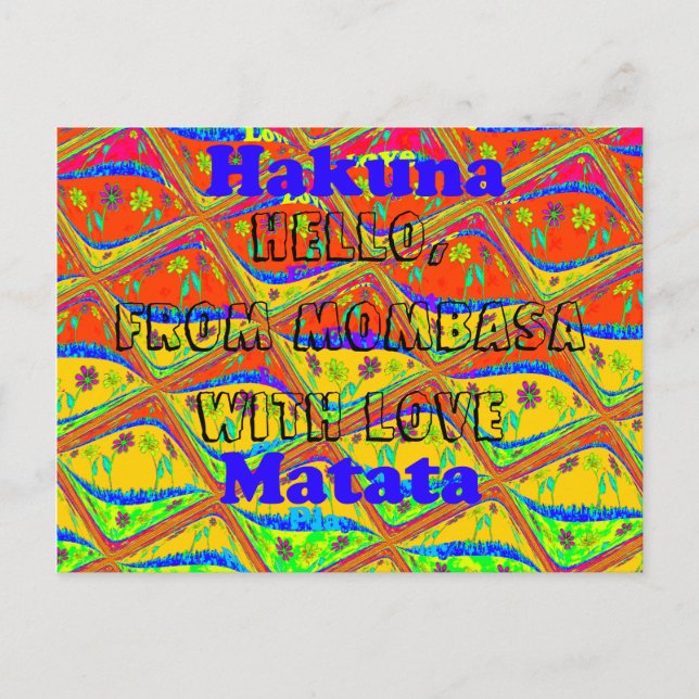 Bonjour de Mombasa avec les cartes Love Hakuna Mat (Devant)