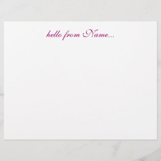"Bonjour de Nom..." stationnaire - personnaliser