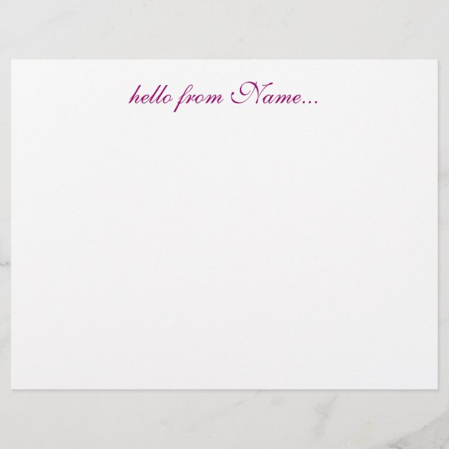 "Bonjour de Nom..." stationnaire - personnaliser (Devant)