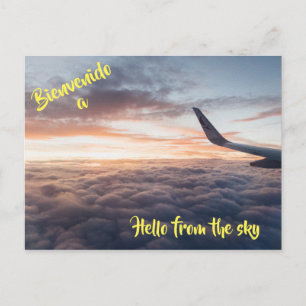 Bonjour depuis la carte postale de voyage du ciel