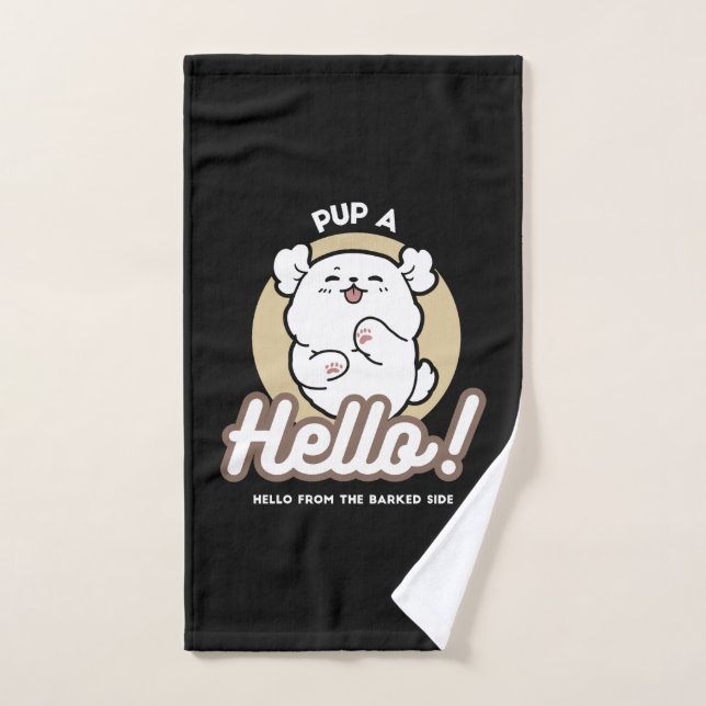 Bonjour du côté écorché - Jolie conception chien (Serviette à main)