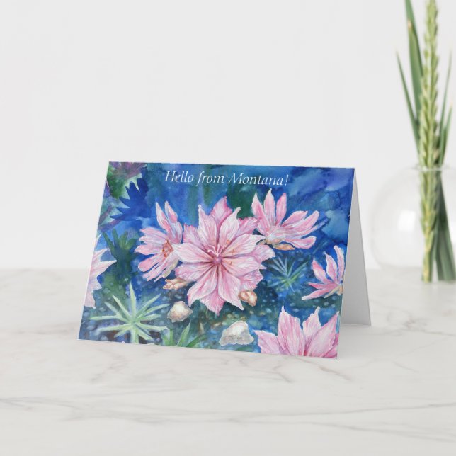 "Bonjour du Montana" Carte pour notes blanc (Devant)