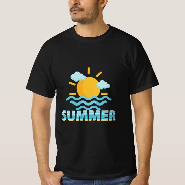 Bonjour école, Bonjour été soleil vacances T-shirt (Devant)