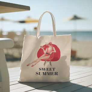 Bonjour été avec typographie Sac fourre-tout tropi