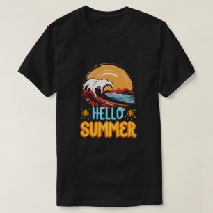 Bonjour Été – Vague Rétro & T-Shirt de la Plage au