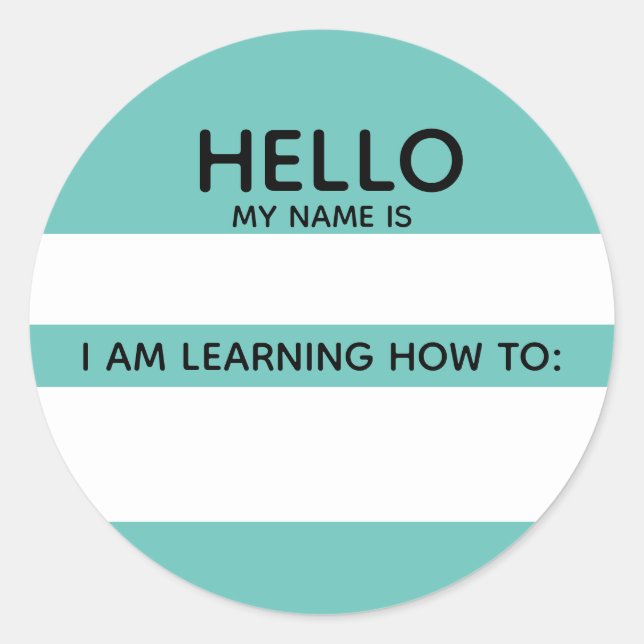 Bonjour Étiquette Nom Je Suis En Train D'apprendre (Devant)