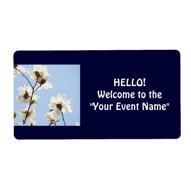 Bonjour ! étiquettes Bienvenue à votre événement B (Devant)