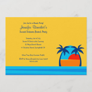 Bonjour Fête de plage Sunshine Invitation personna