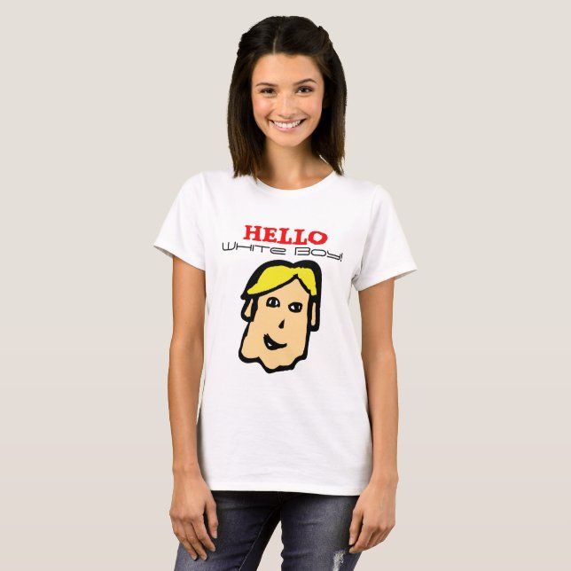 bonjour garçon blanc ! T-shirt (Devant entier)