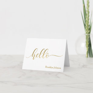 "Bonjour" Gold Typographie Nom Personnalisé