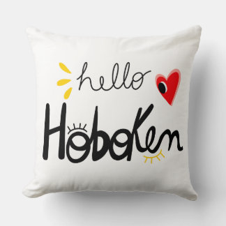 Bonjour Hoboken New Jersey Coussin de Lancer Amusa