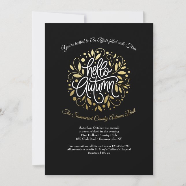 Bonjour Invitations Automne (Devant)