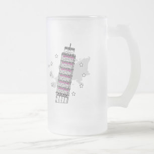 Bonjour Italie Frosted Glass Beer Mug