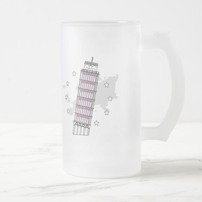 Bonjour Italie Frosted Glass Beer Mug (Droit)