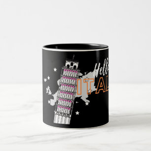 Bonjour Italie Mug de café à deux tons