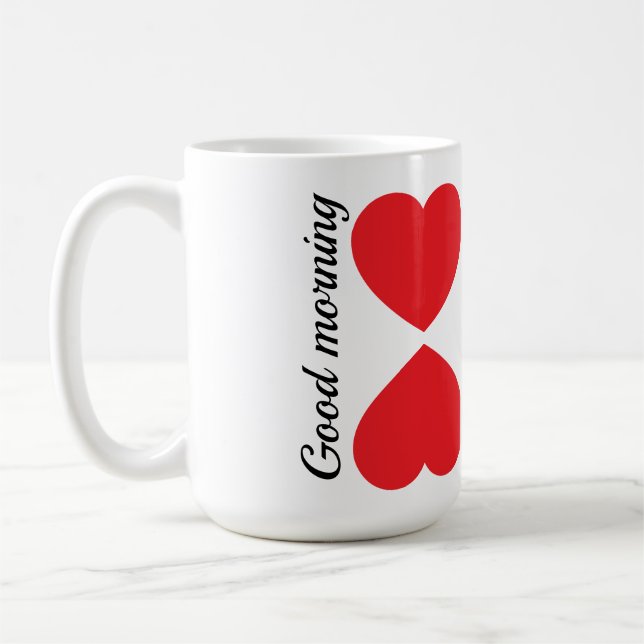 Bonjour , ❤ j'aime mon mug à café (Gauche)