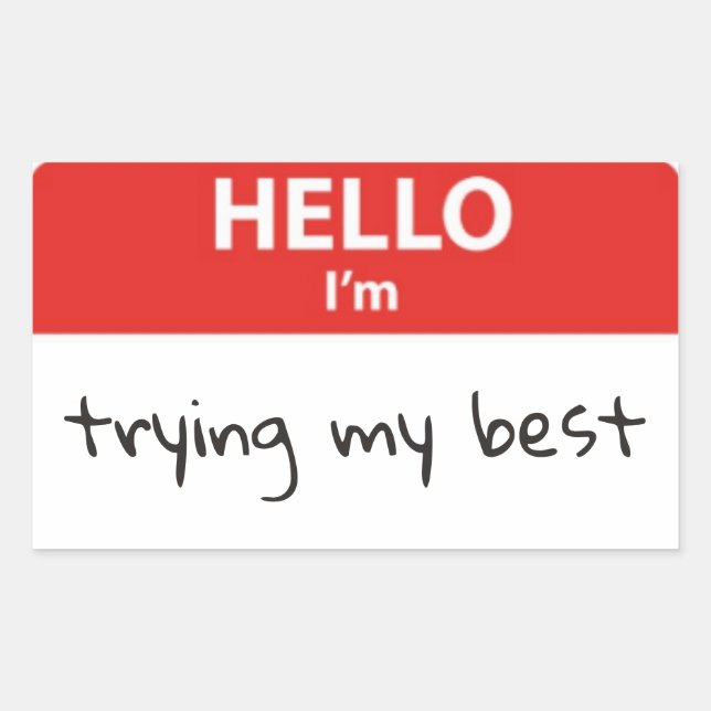 Bonjour, j'essaie mon meilleur Sticker Badge (Devant)