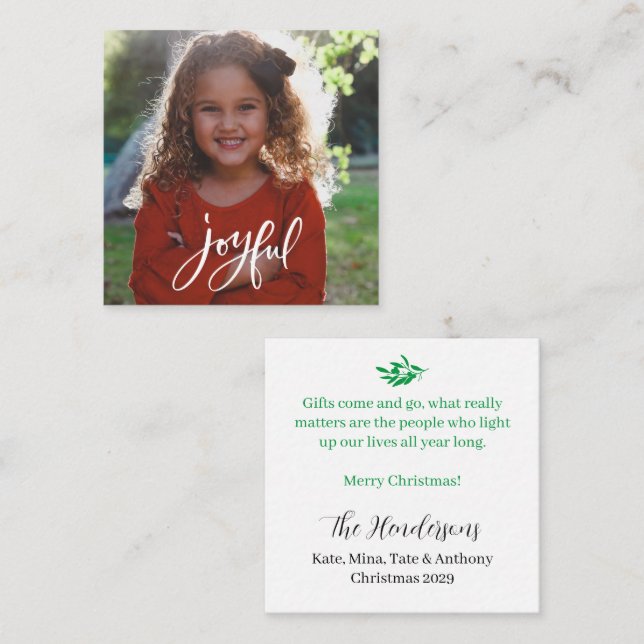 Bonjour Joyeux Joyeux Noël BUDGET Carte de note (Devant / Derrière)