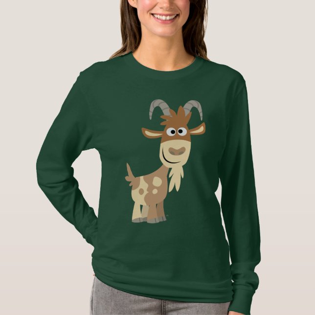 "Bonjour là !" T-shirt mignon de femmes de chèvre (Devant)