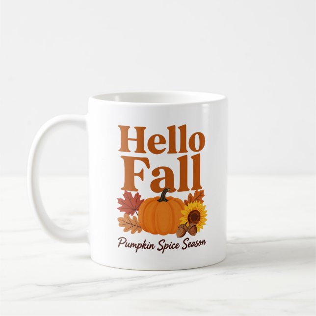 Bonjour l'automne Mug Saveur de citrouille Saison  (Gauche)
