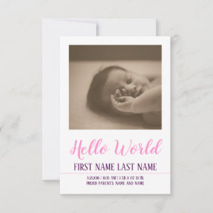 Bonjour le Monde - annonce de naissance avec photo