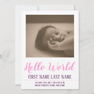 Bonjour le Monde - annonce de naissance avec photo