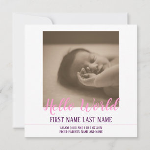 Bonjour le Monde - annonce de naissance avec photo