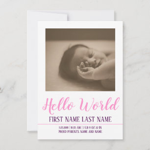 Bonjour le Monde - annonce de naissance avec photo