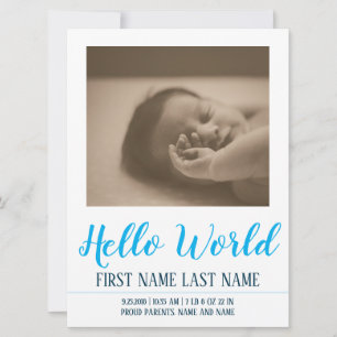 Bonjour le Monde - annonce de naissance avec photo