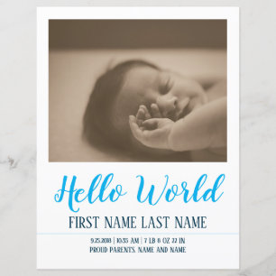 Bonjour le Monde - annonce de naissance avec photo