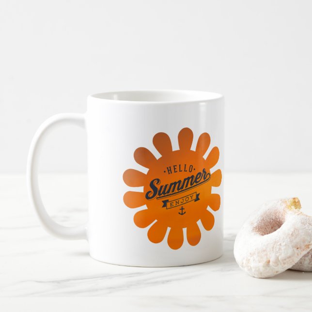 Bonjour l'été apprécient, tasse fraîche d'art de (Avec donut)