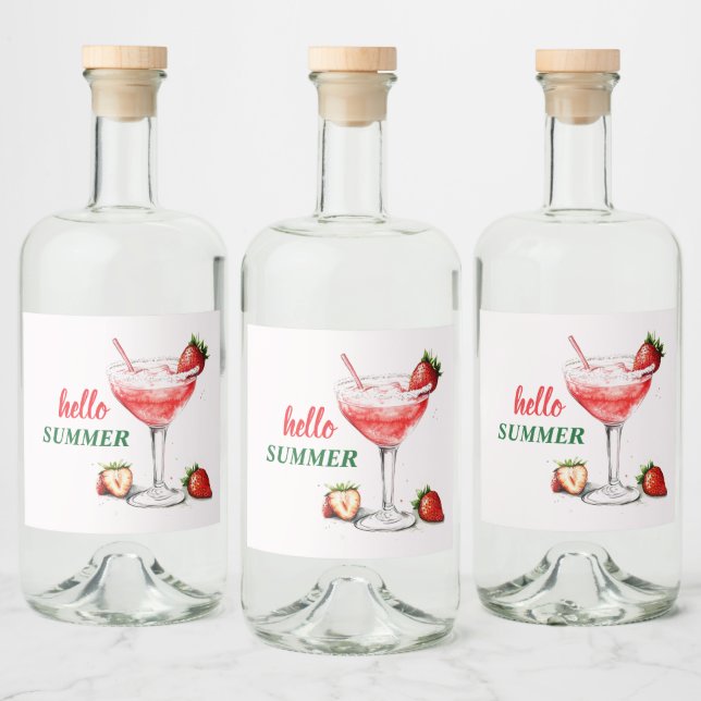 Bonjour l'été | Étiquette de liqueur de cocktail a (Bouteilles)