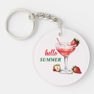Bonjour l'été Porte-clés Cocktail Fraise
