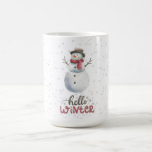 "Bonjour l'hiver" mug de snowman