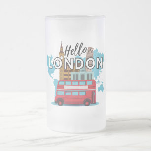 Bonjour Londres Frosted Glass Beer Mug