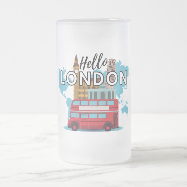 Bonjour Londres Frosted Glass Beer Mug (Centre)