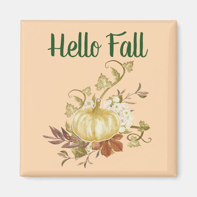 Bonjour Magnet Kitchen Citrouille Aquarelle Automn (Devant)