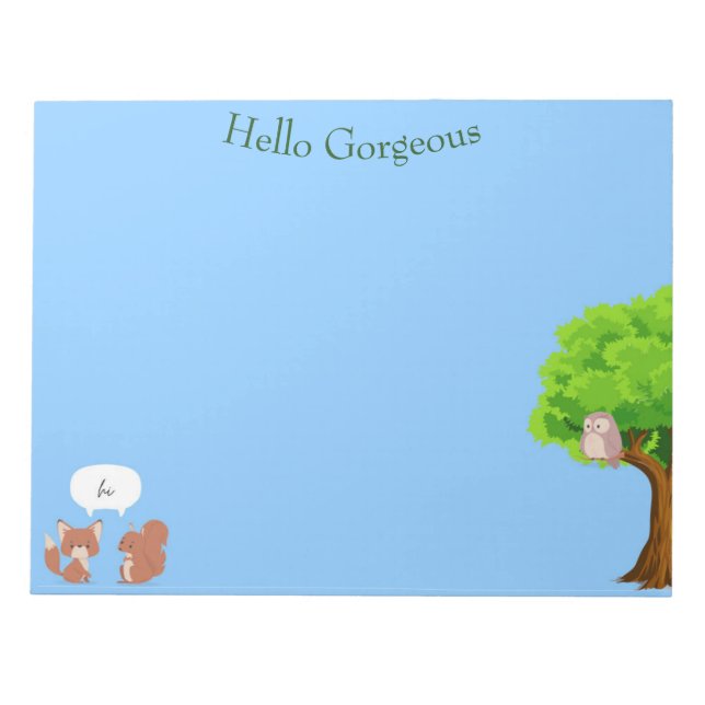 Bonjour magnifique bloc-notes d'animaux pour faire (Devant)
