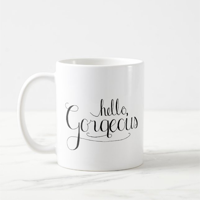Bonjour magnifique café Mug (Gauche)