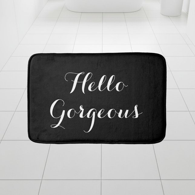 Bonjour magnifique noir et blanc tapis de bain de  (Créateur téléchargé)