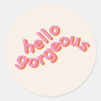 Bonjour Magnifique typographie autocollants ronds