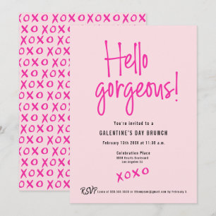 Bonjour Magnifique XOXO Rose Invitation pour un Br