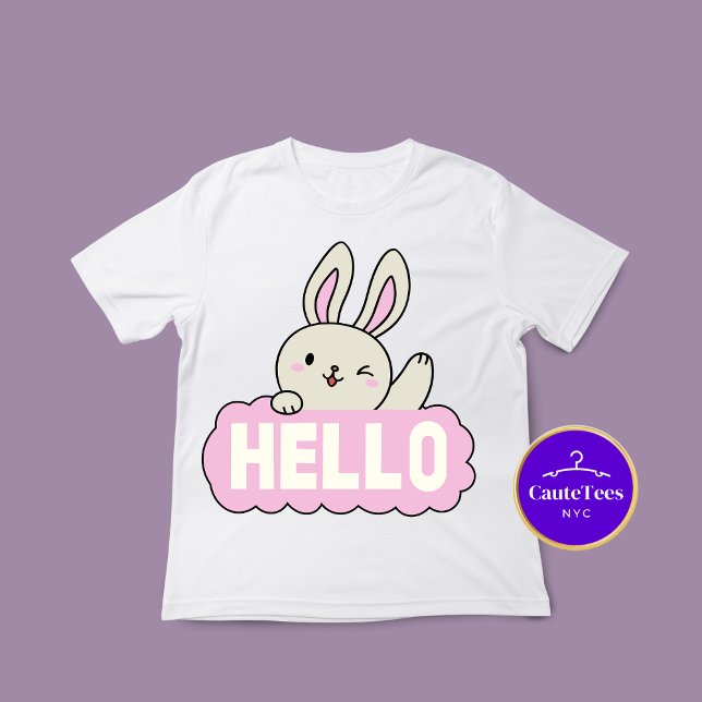Bonjour mignon Bunny Graphic T-shirt (Créateur téléchargé)